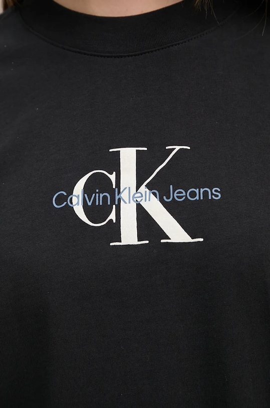 Памучна тениска Calvin Klein Jeans J20J224242 черен
