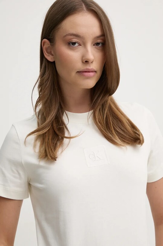 Бавовняна футболка Calvin Klein Jeans бежевий J20J224253