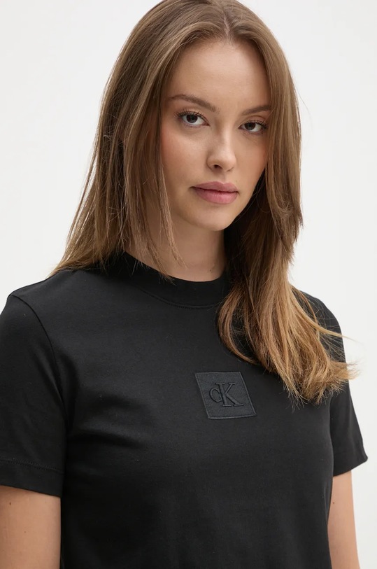 Хлопковая футболка Calvin Klein Jeans чёрный J20J224253