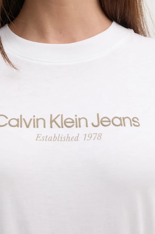 Calvin Klein Jeans tricou din bumbac J20J224914 alb