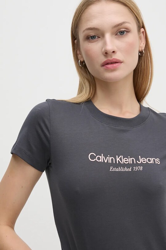 Бавовняна футболка Calvin Klein Jeans сірий J20J224914