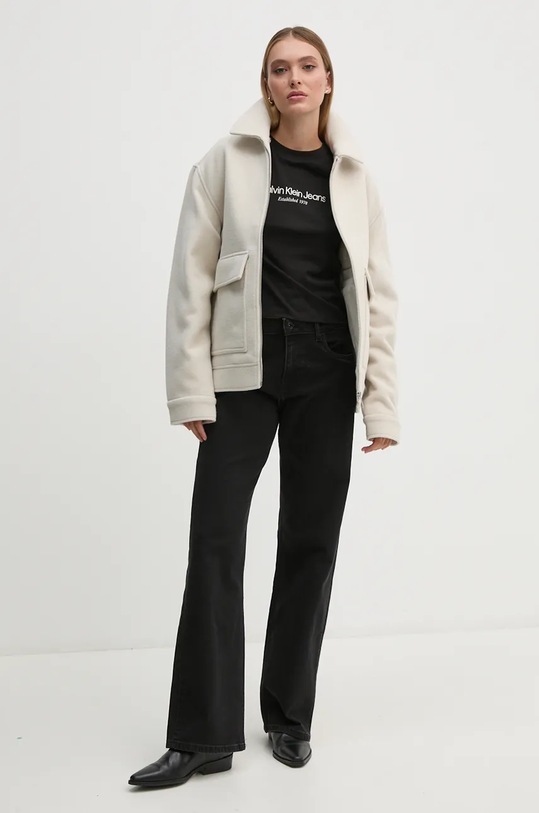 Calvin Klein Jeans pamut póló J20J224914 fekete AW24