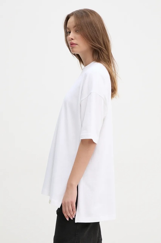 Памучна тениска Calvin Klein Jeans свободна бял J20J224921