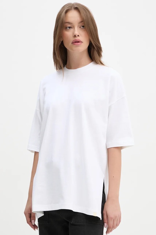 Памучна тениска Calvin Klein Jeans бял J20J224921