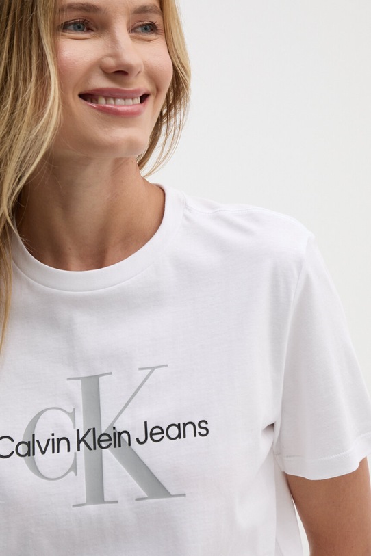 Βαμβακερό μπλουζάκι Calvin Klein Jeans 00040WL260 λευκό AW24