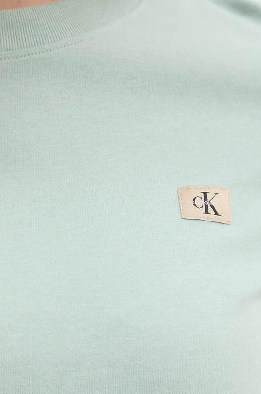 Βαμβακερό μπλουζάκι Calvin Klein Jeans J20J224202 πράσινο