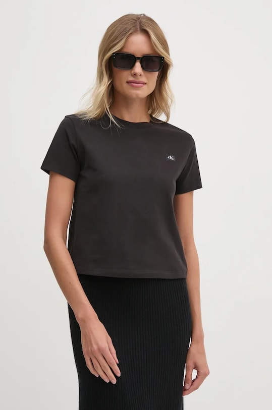 Бавовняна футболка Calvin Klein Jeans бавовна чорний J20J224202