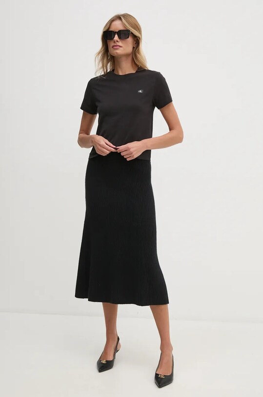 Бавовняна футболка Calvin Klein Jeans J20J224202 чорний NC24