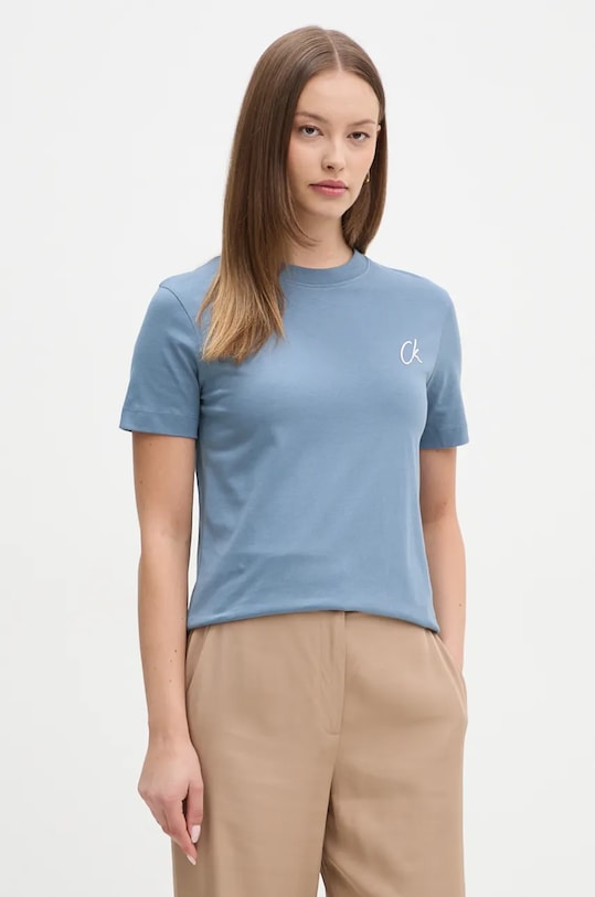 Calvin Klein Jeans tricou din bumbac albastru J20J224439