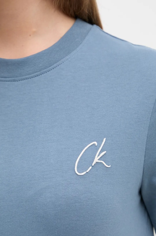 Бавовняна футболка Calvin Klein Jeans J20J224439 блакитний