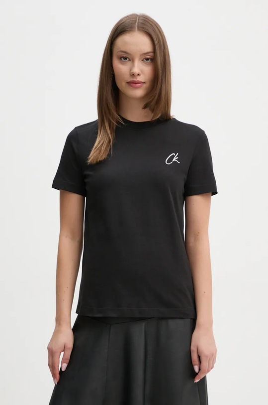 Бавовняна футболка Calvin Klein Jeans regular чорний J20J224439