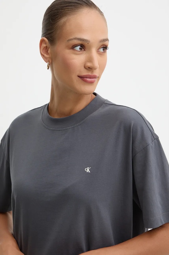 Oblečenie Bavlnené tričko Calvin Klein Jeans J20J225390 sivá