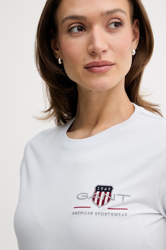 Gant t-shirt bawełniany niebieski 4200277