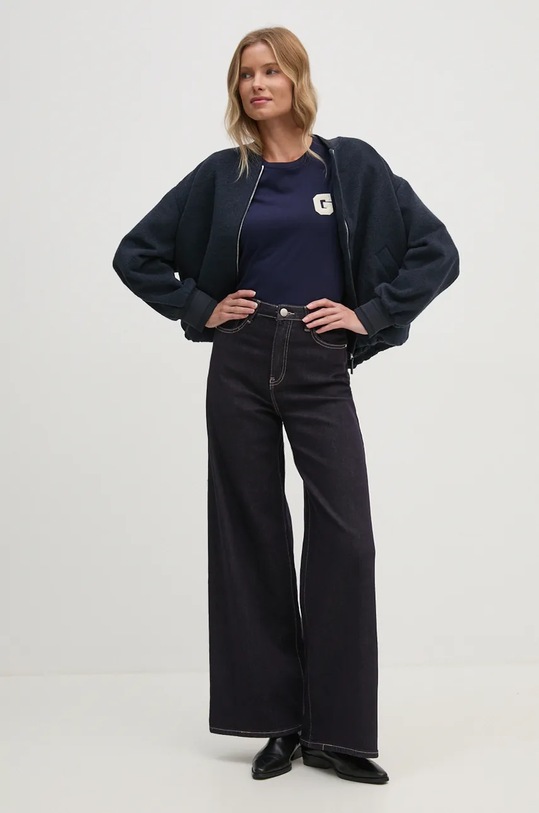 Gant t-shirt bawełniany 4201241 granatowy AW24