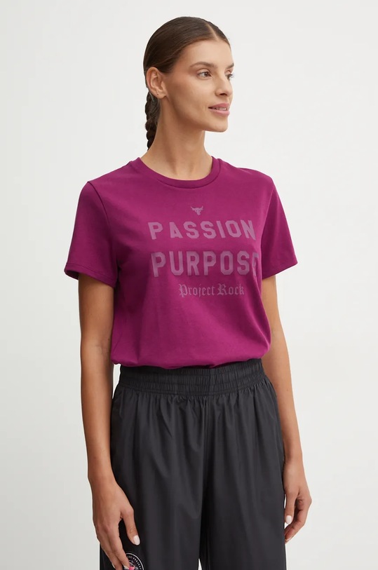 Tréningové tričko Under Armour Project Rock potlač ružová 1387500