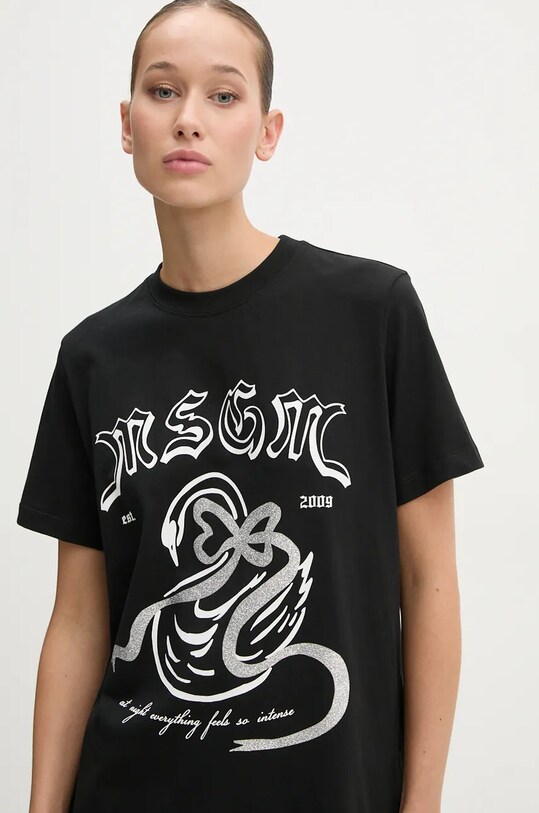 MSGM tricou din bumbac negru 3742MDM109.247798