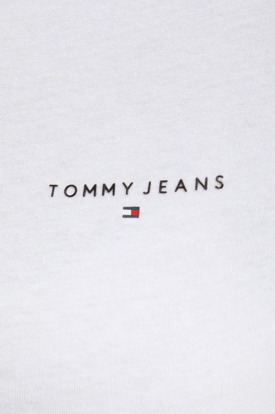 Bavlněné tričko Tommy Jeans bílá DW0DW18785