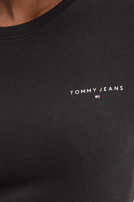 Βαμβακερό μπλουζάκι Tommy Jeans DW0DW18785 μαύρο