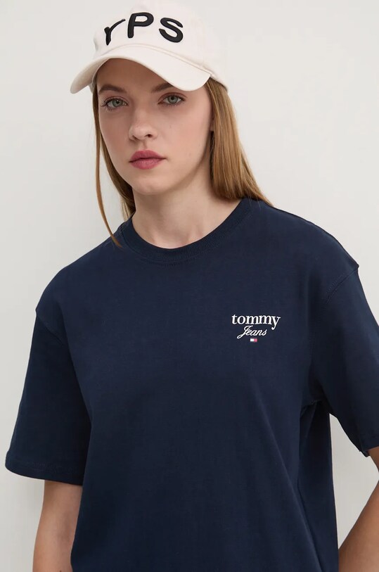 Tommy Jeans t-shirt bawełniany granatowy DW0DW18786