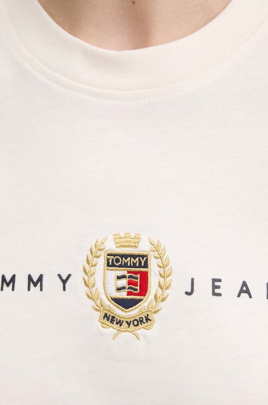 Бавовняна футболка Tommy Jeans DW0DW18795 бежевий