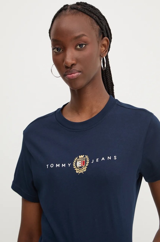 Tommy Jeans t-shirt bawełniany regular granatowy DW0DW18795