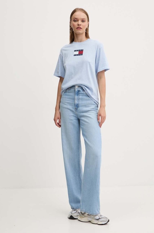 Tommy Jeans tricou din bumbac DW0DW18796 albastru AW24