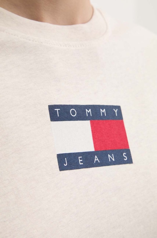 Бавовняна футболка Tommy Jeans DW0DW18796 бежевий