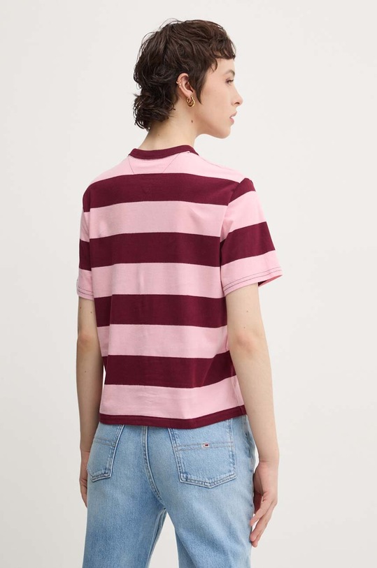 Îmbrăcăminte Tommy Jeans tricou din bumbac DW0DW18799 burgundia