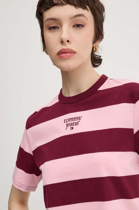Tommy Jeans tricou din bumbac burgundia DW0DW18799