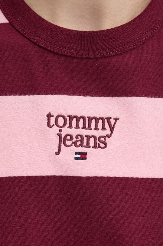 Tommy Jeans tricou din bumbac DW0DW18799 burgundia