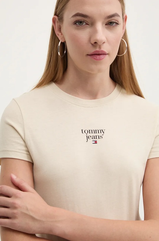 Бавовняна футболка Tommy Jeans бежевий DW0DW18800