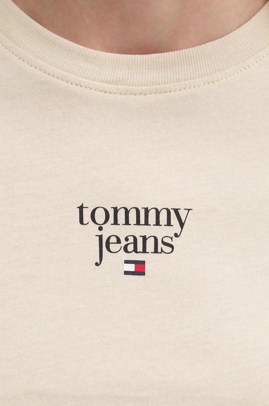 Бавовняна футболка Tommy Jeans DW0DW18800 бежевий