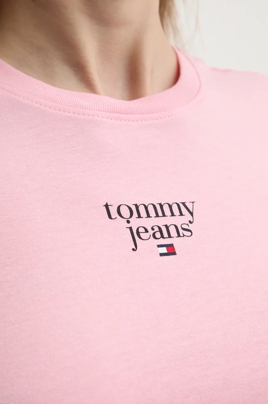 Tommy Jeans tricou din bumbac DW0DW18800 roz
