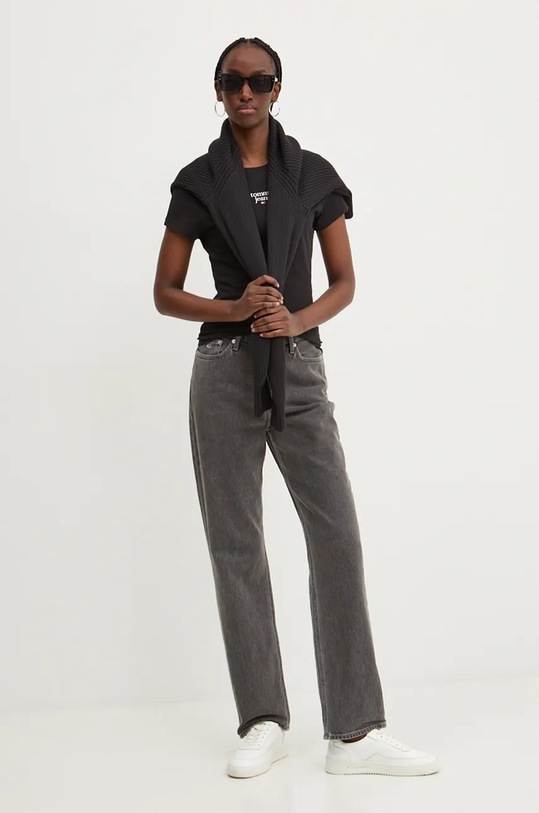 Бавовняна футболка Tommy Jeans DW0DW18800 чорний AW24