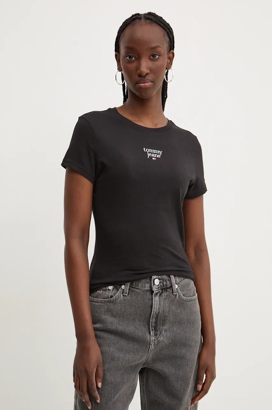 Бавовняна футболка Tommy Jeans чорний DW0DW18800