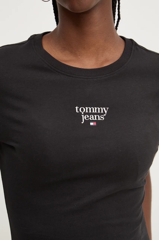 Бавовняна футболка Tommy Jeans DW0DW18800 чорний