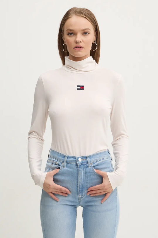 Лонгслів Tommy Jeans regular бежевий DW0DW18806