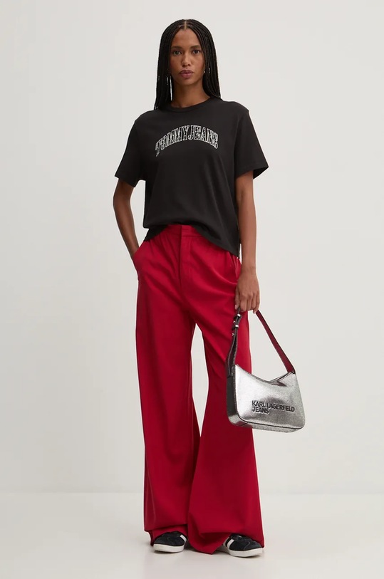 Bombažna kratka majica Tommy Jeans DW0DW19717 črna AW24