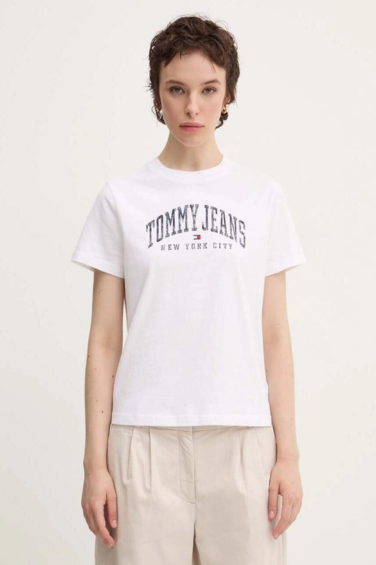 Tommy Jeans t-shirt bawełniany nadruk biały DW0DW19826