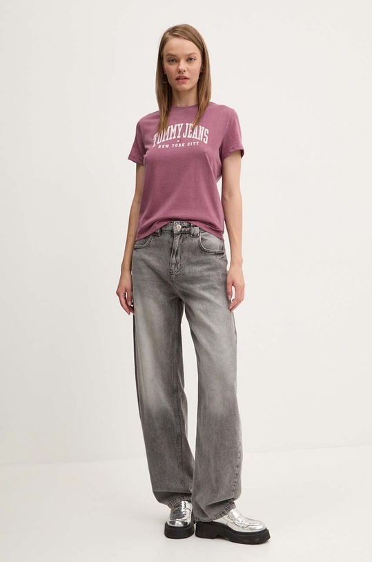 Tommy Jeans t-shirt in cotone DW0DW19826 rosa AW24