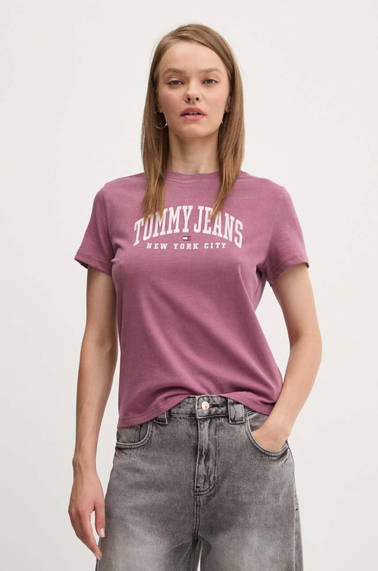 Tommy Jeans t-shirt in cotone rosa DW0DW19826