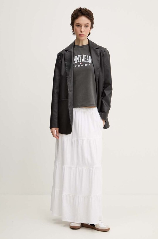 Tommy Jeans tricou din bumbac DW0DW19826 gri AW24