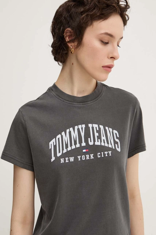 Bavlnené tričko Tommy Jeans sivá DW0DW19826