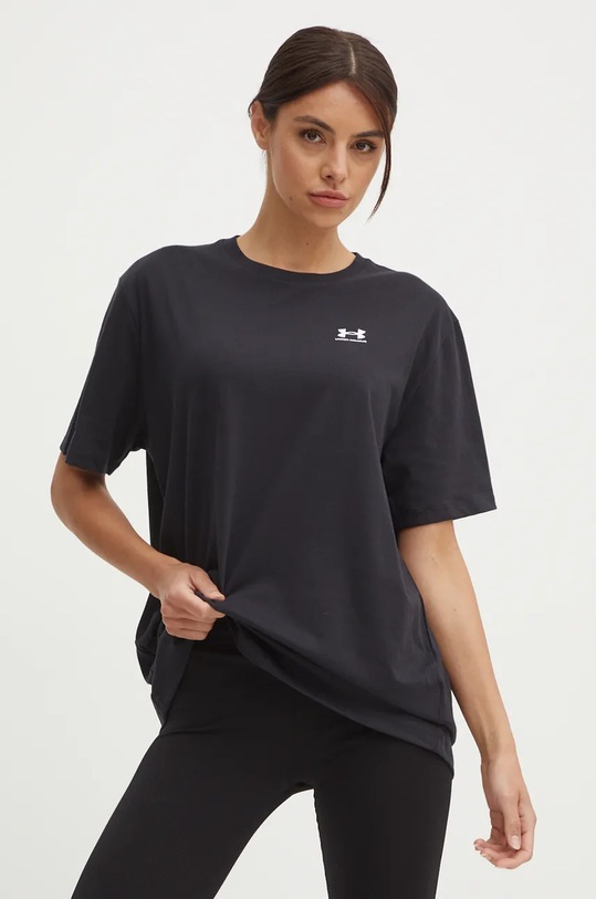 Under Armour tricou BFOS LOGO print negru 1386844