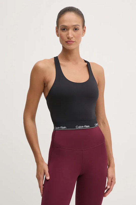 Calvin Klein Performance top treningowy z elastanem czarny 00GWF4K195