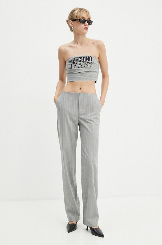 Moschino Jeans tricou din amestec de lana 0812.8725 gri AW24