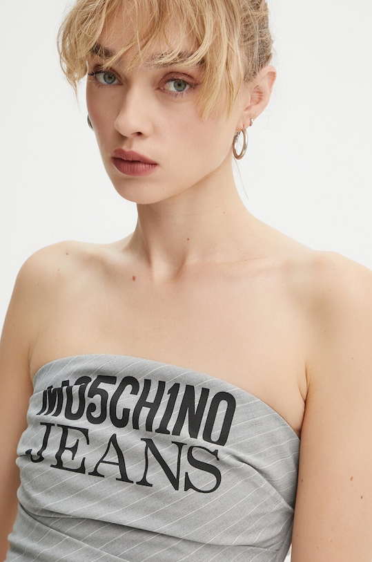 Moschino Jeans tricou din amestec de lana gri 0812.8725