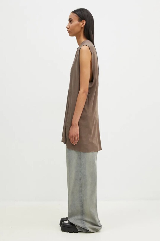 Rick Owens top bawełniany Luxor DS02D2111.RNP szary AW24