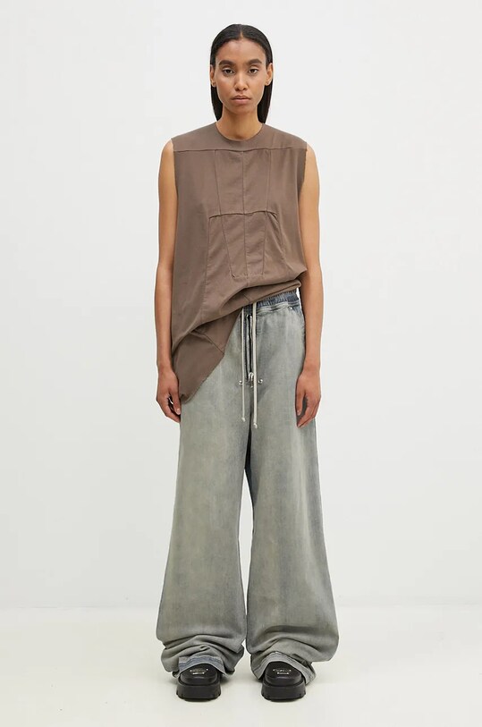Rick Owens top bawełniany Luxor DS02D2111.RNP szary