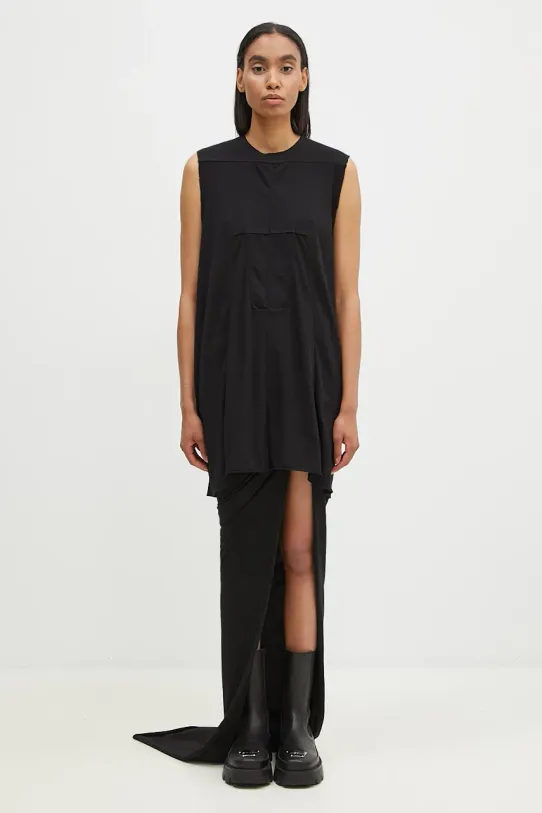 Bavlnený top Rick Owens Luxor relaxed čierna DS02D2111.RNP